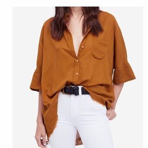Free people oversized button down shirt